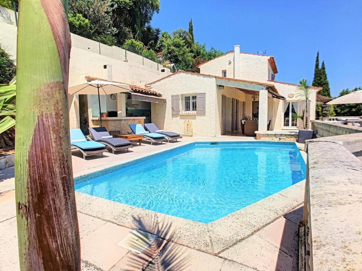 3 Bedrooms Villa Near Cannes - Pool & Jacuzzi - Sea View Mandelieu Exterior foto